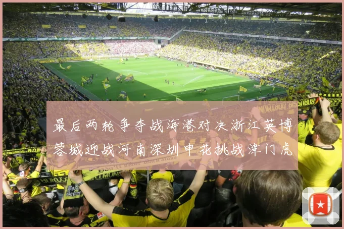 最后两轮争夺战海港对决浙江英博蓉城迎战河南深圳申花挑战津门虎